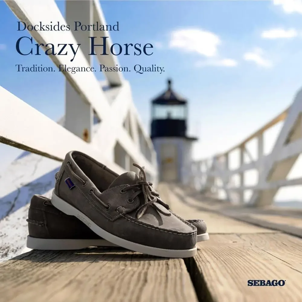 SEBAGO PORTLAND CRAZY H BOAT SHOES -DARK GRAY - 11.5 REGULAR